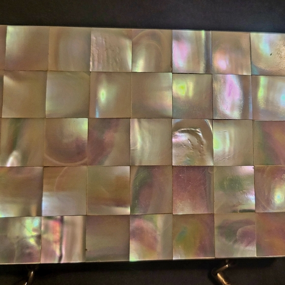 Mother Of Pearl Deco Vintage makeup cigarette compact case - Picture 6 of 6